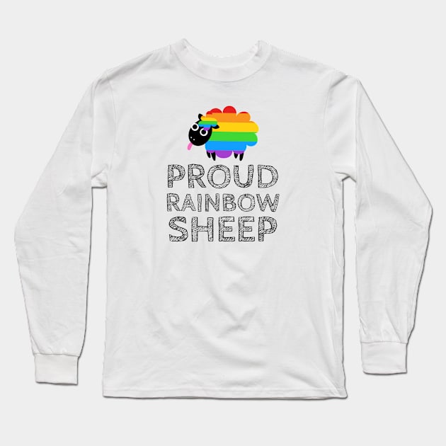 Proud Rainbow Sheep Long Sleeve T-Shirt by Artisan